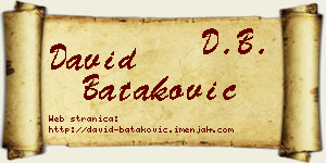David Bataković vizit kartica